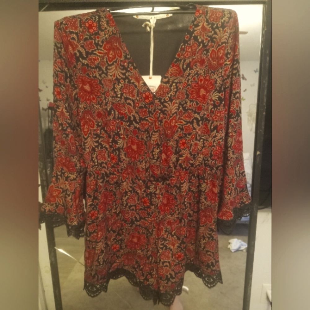 RED & BLACK CHELSEA & VIOLET ROMPER